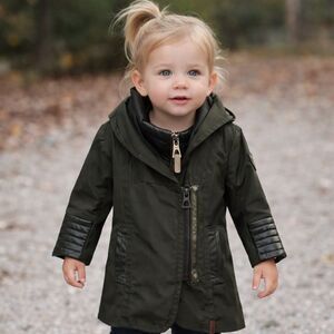 Rudsak Annix Girls Nylon & Leather Zippered Jacket